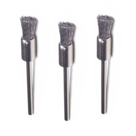 Mandrel Mounted Straight End Brushes, Hard Bristle (3/8 in. Trim)