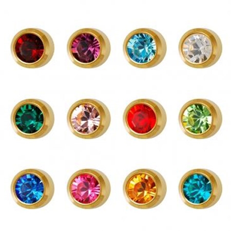Dazzling Birthstone Earrings in Gold-Plated Bezels