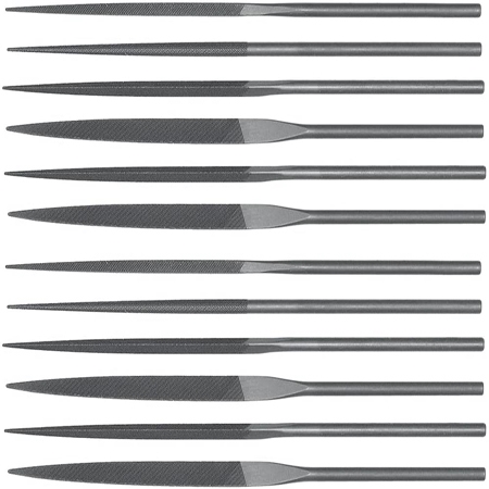 Grobet USA® 12-Piece Swiss Pattern Needle File Set | Precision Detail Files