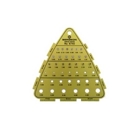 Bergeon® Crown Gauge 85 x 85 x 85 x 1 mm - Precision Watchmaking Tool for Accurate Measurements