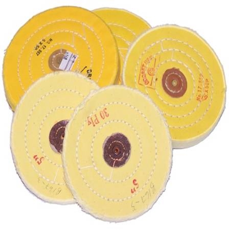 PREMIUM STITCHED YELLOW TREATED BUFFS, (DIA. 6 in.)
