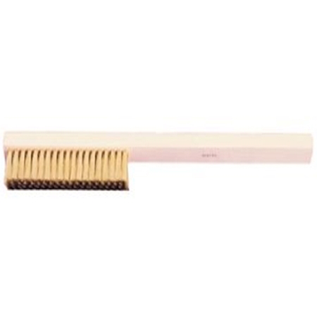 Brass Scratch Brush with Wood Handle, 8 1/4 long 4 Row