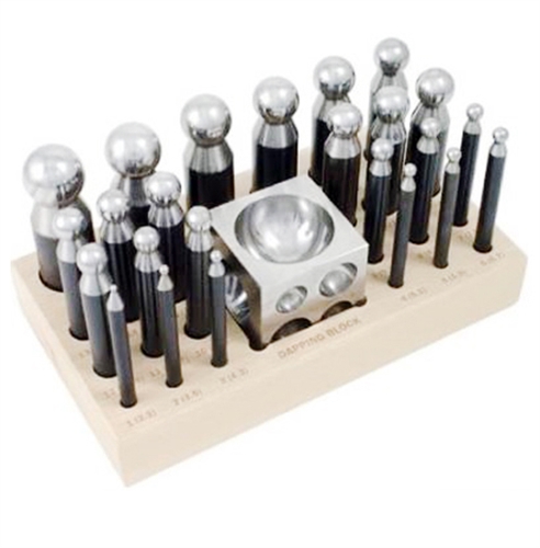 2.3 to 25 mm Economy Dapping Punch & Die Set 24