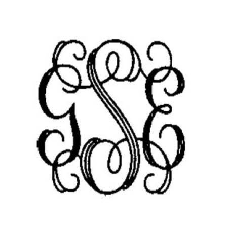 ENGRAVING TYPE INTERLOCKING MONOGRAM 11/2"
