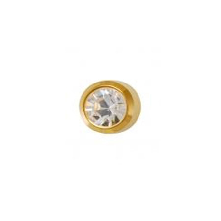 GOLD PLATED BEZEL 3MM APR CRYSTAL (12 Pack)