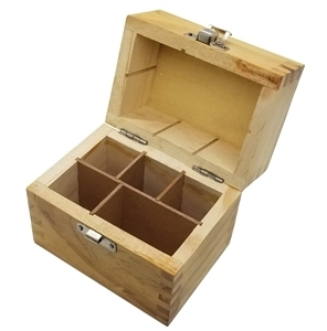 Wood Case for Test Acids - 5 Compartments