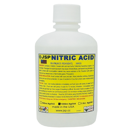 32oz Nitric Acid 69.8% Concentrated ACS Lab Grade Best for Gold Refining