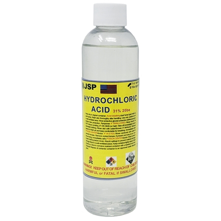 Hydrochloric Acid 31%,  236ml (1 Bottle, 8oz)
