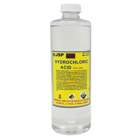 Hydrochloric Acid 31%, 500ml (1 Bottle, 16oz)