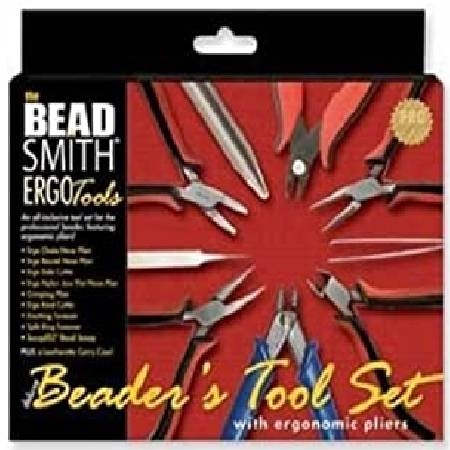Beadsmith 9 Piece Ergonomic Jewelry Plier Tool Kit | Comfortable Jewelry Making