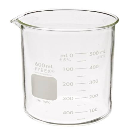 PYREX® Griffin Low Form 600 mL Beaker | Double Scale Graduated