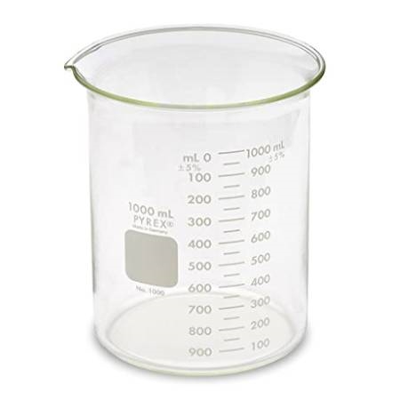 PYREX® Griffin Low Form 1000 mL Beaker | Double Scale Graduated
