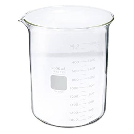 PYREX® Griffin Low Form 2000 mL Beaker | Double Scale Graduated
