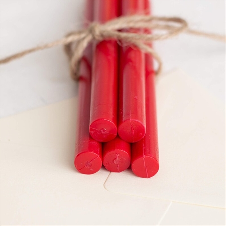 Red sealing wax sticks in a bundle