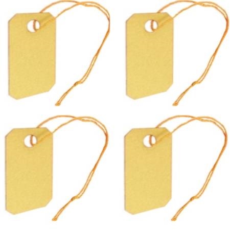 200x Gold border Label Tie String Ticket Jewelry Merchandise Price Tags~Y.bp 