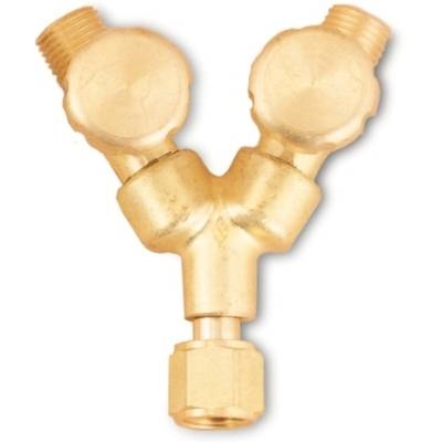 Smith® Left-Handed Fuel Gas Y-Connector - Durable Dual-Hose Manifold for Welding & Brazing