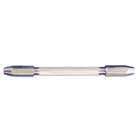 Double End Hex Pin Vise with knurled grip for holding small drill bits and tools