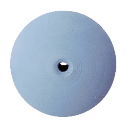 7/8-inch Knife Edge Light Blue Fine Silicone Polishing Wheel for professional jewelry finishing on precious metals