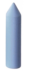 Close-up of a Light Blue SILICONE BULLET 6MM Polishing Wheel for Jewelry Finishing